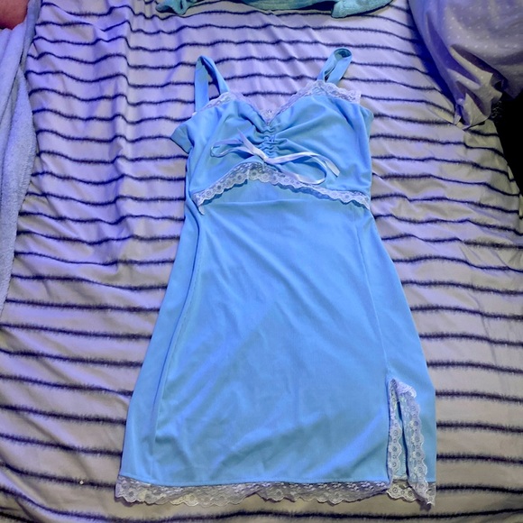 Baby Blue lace trim Dress - Picture 1 of 1